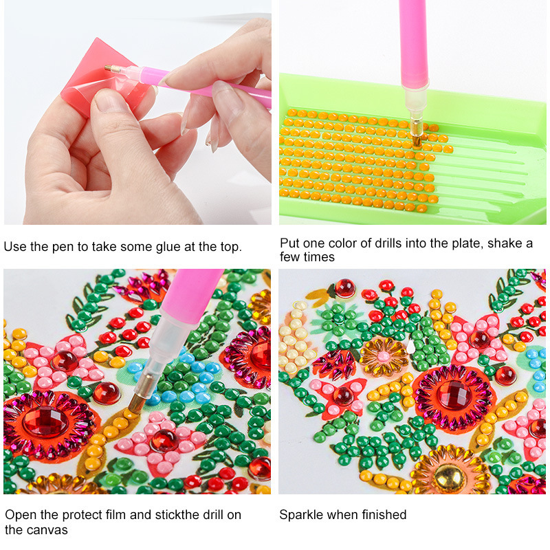 Diamond painting DIY polka dot diamond greeting card Christmas gift birthday card cross-border new handmade polka dot diamond Christmas sticker diamond greeting card