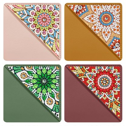 5d diamond painting bookmark wholesale diamond sticker DIY handmade crystal shaped diamond PU corner bookmark set
