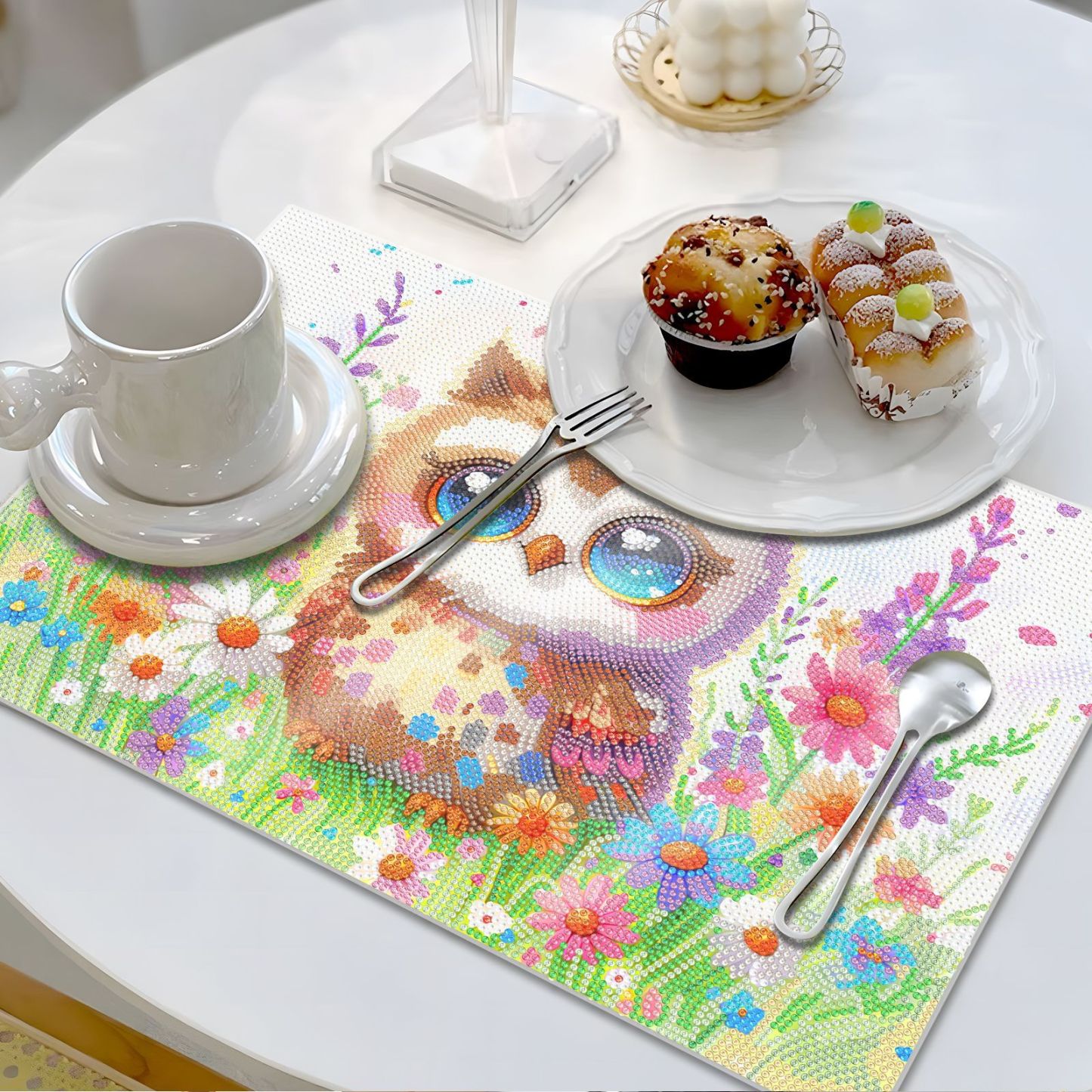 Diamond painting creative new dining mat PET home decoration birthday party decoration painting animal diamond sticker embroidery