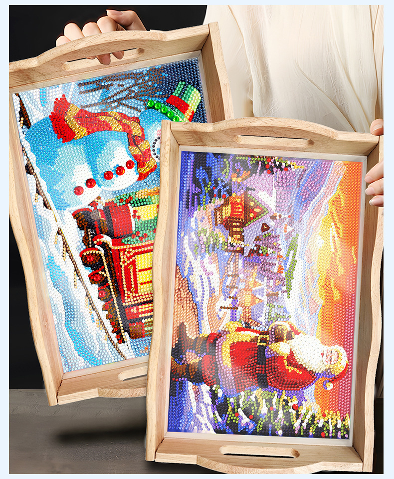 New Diamond Painting Plate DIY Handmade Square Wooden Tray Animal Mandala Diamond Stickers Wholesale Available