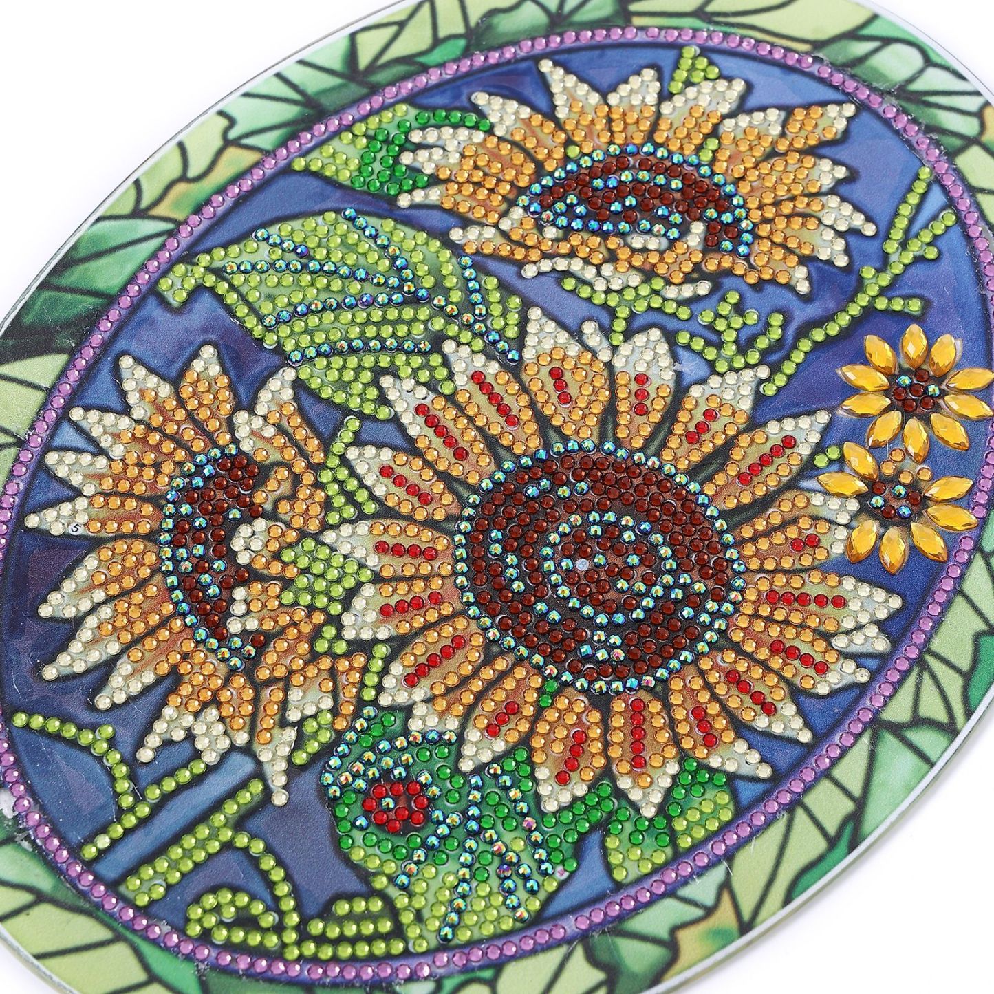 Cross Mirror Independent Station 1 Diamond Painting Hanging Decoration Sunflower Pendant Creative Door Number Hanging Painting Wall Decoration Painting DIY
