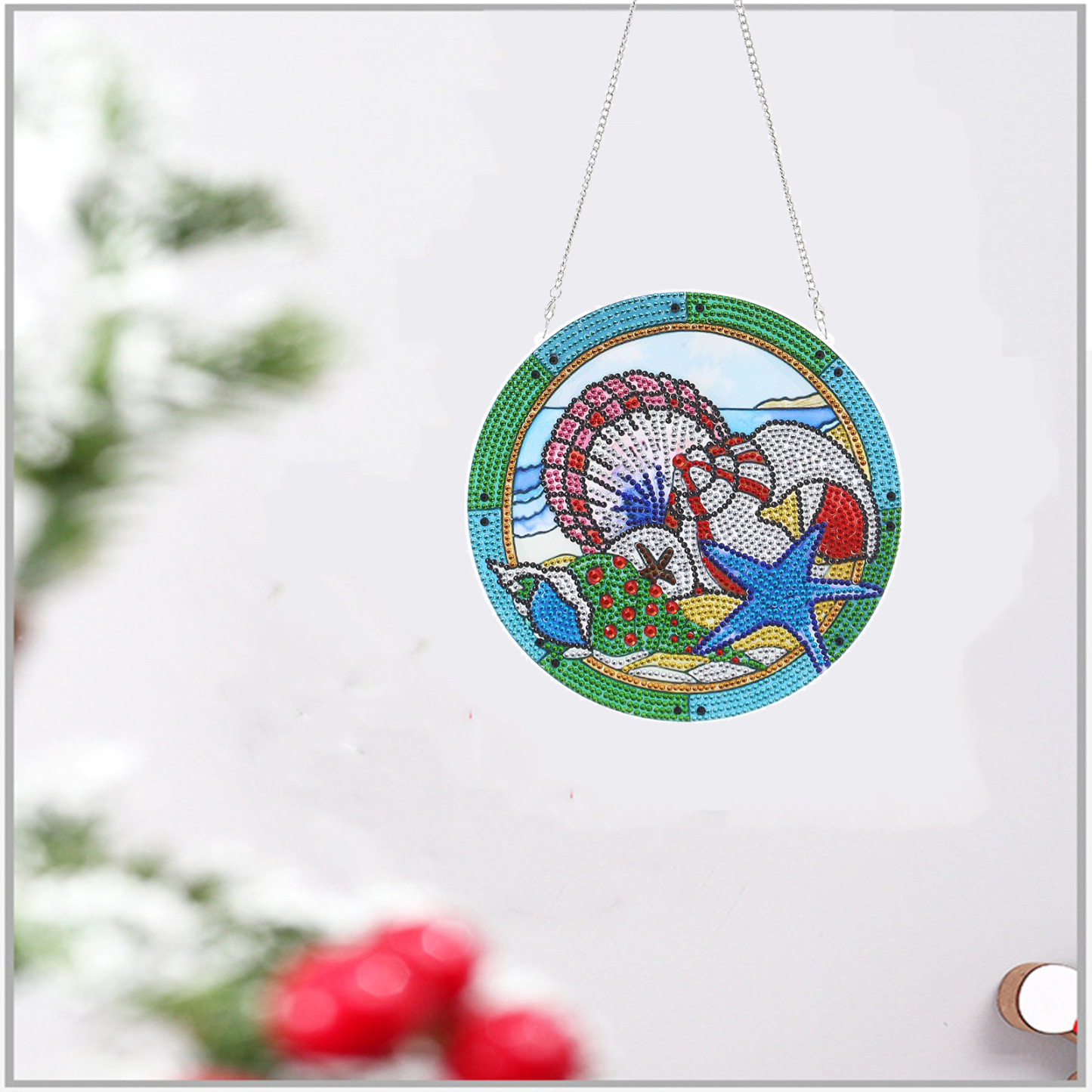 Cross mirror diamond painting bird door decoration sunflower pendant door decoration wall decoration handmade DIY flower