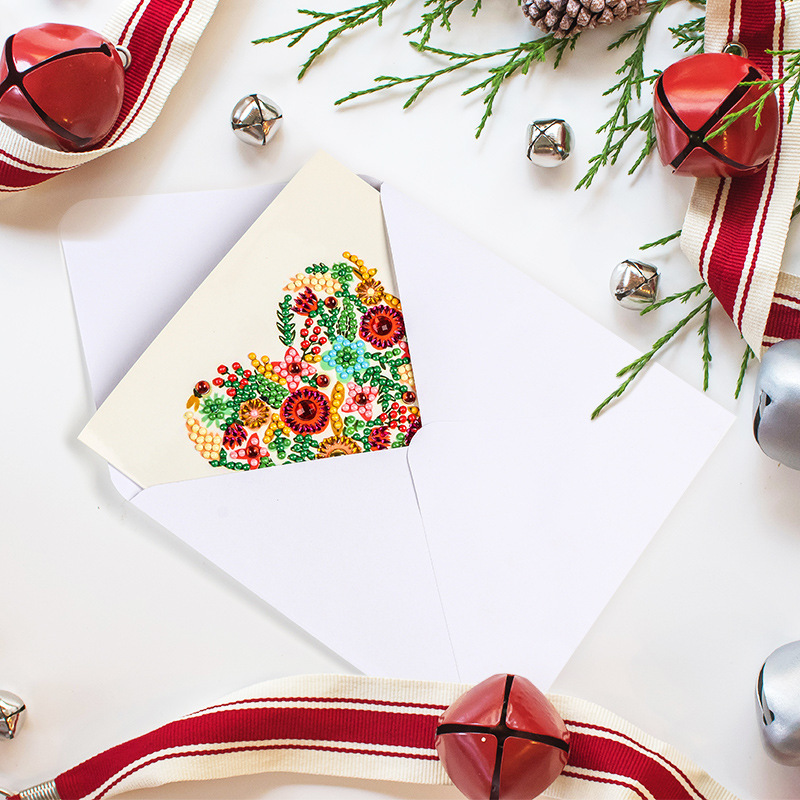 Diamond painting DIY polka dot diamond greeting card Christmas gift birthday card cross-border new handmade polka dot diamond Christmas sticker diamond greeting card