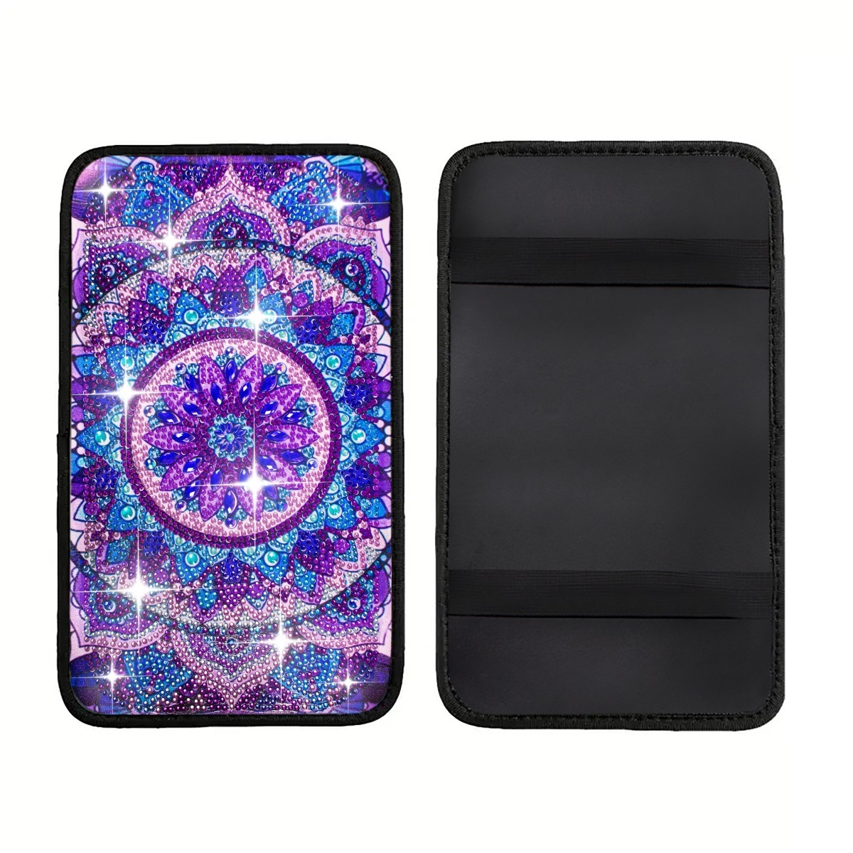 1 unique artificial diamond painted car cushion DIY crystal super diamond painted, suitable for car interior decoration pad