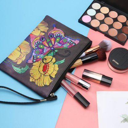 1 piece of 5D butterfly craft bag across the mirror, Diy artificial diamond painting storage bag, art combination bag, waterproof art
