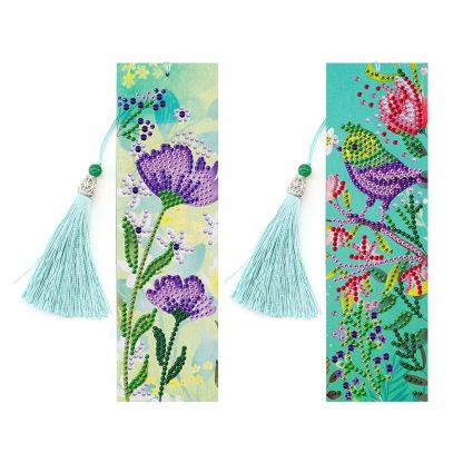New Diamond Painting Bookmark 5d Cross border DIY Bright Diamond Alien Diamond Bookmark with Pendant Foreign Trade Set Wholesale