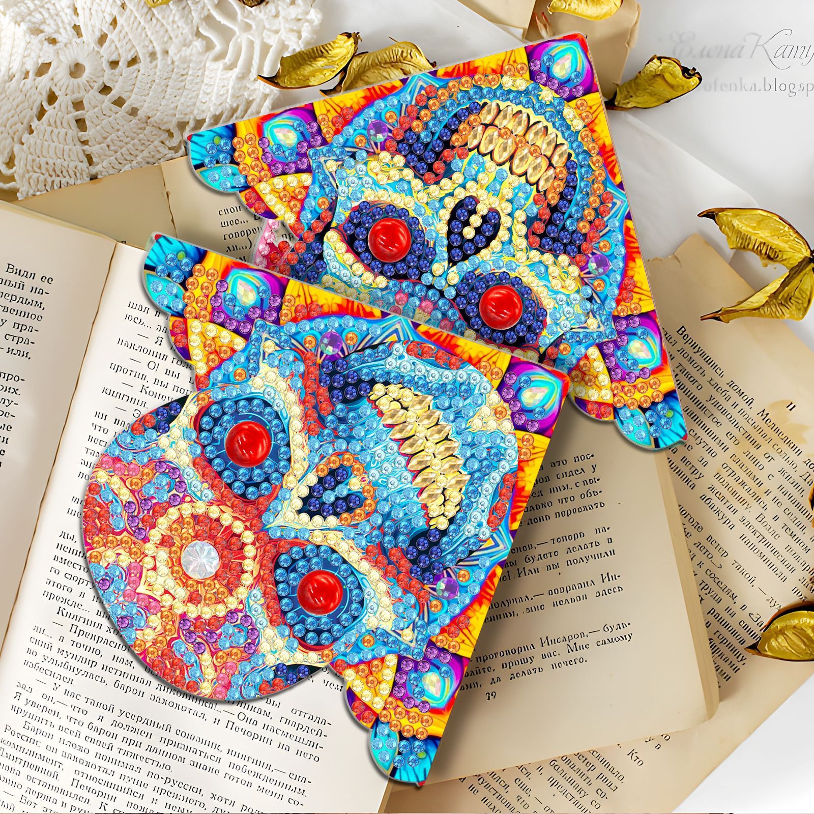 New Diamond Drawing Bag Corner Bookmark Creative DIY Dot Diamond PET Laser Cartoon Decoration Handmade Drawing Wholesale