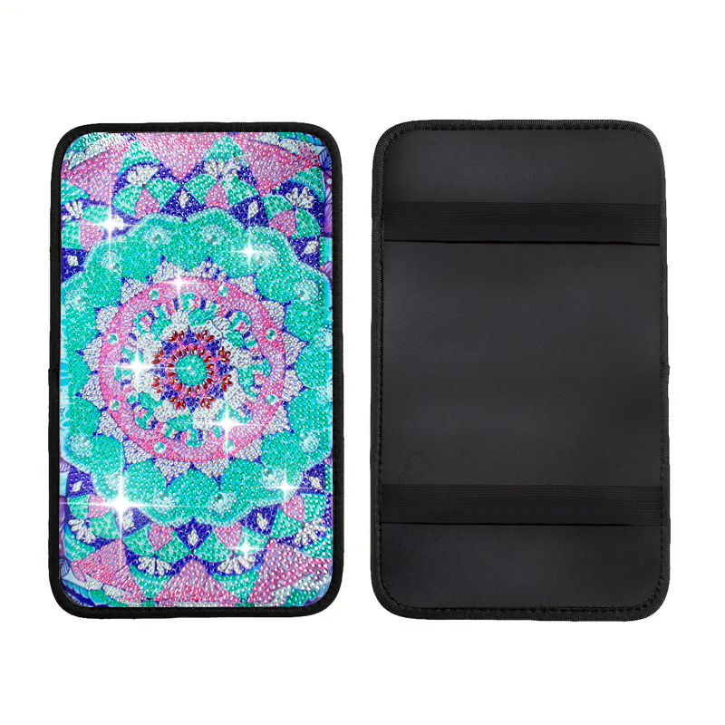 1 unique artificial diamond painted car cushion DIY crystal super diamond painted, suitable for car interior decoration pad