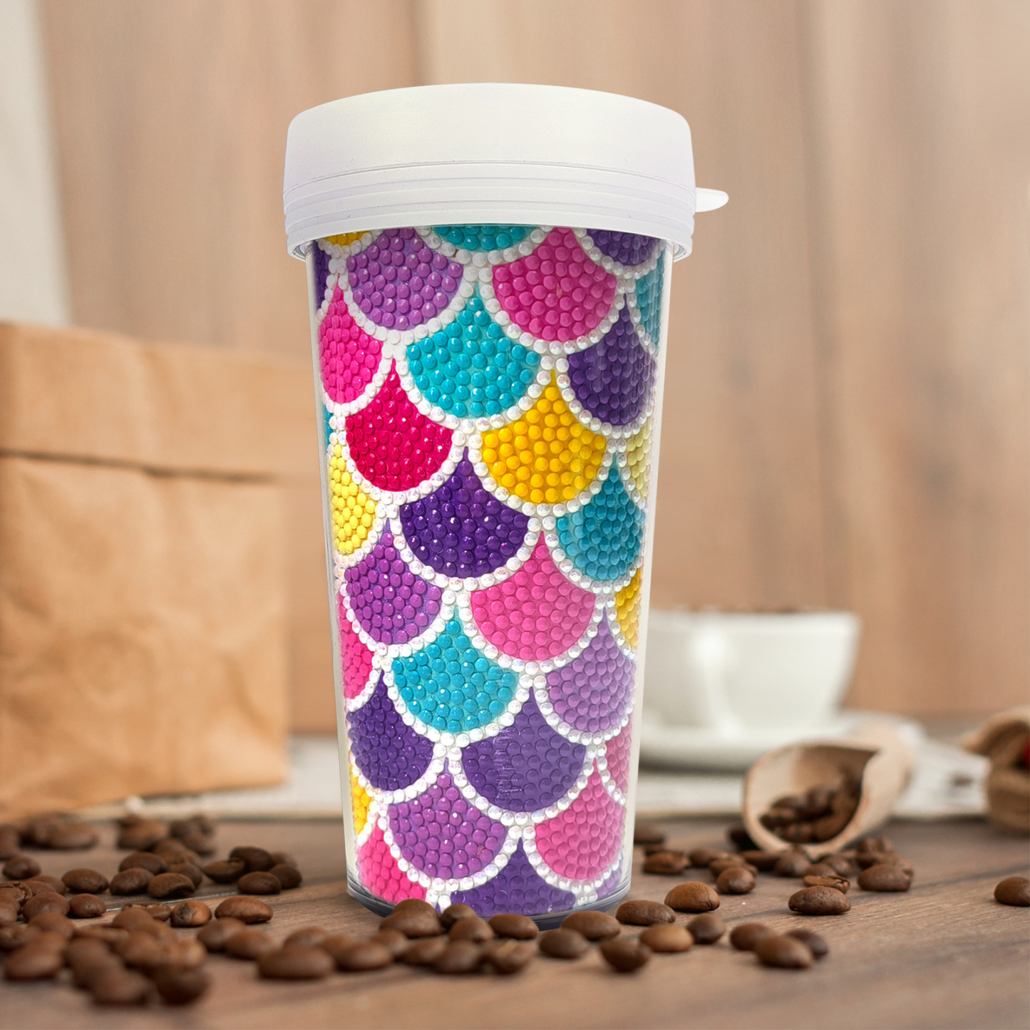 Customized diamond painting cup, Amazon cross-border handmade gift, drinkable water cup, brick and stone painting cup