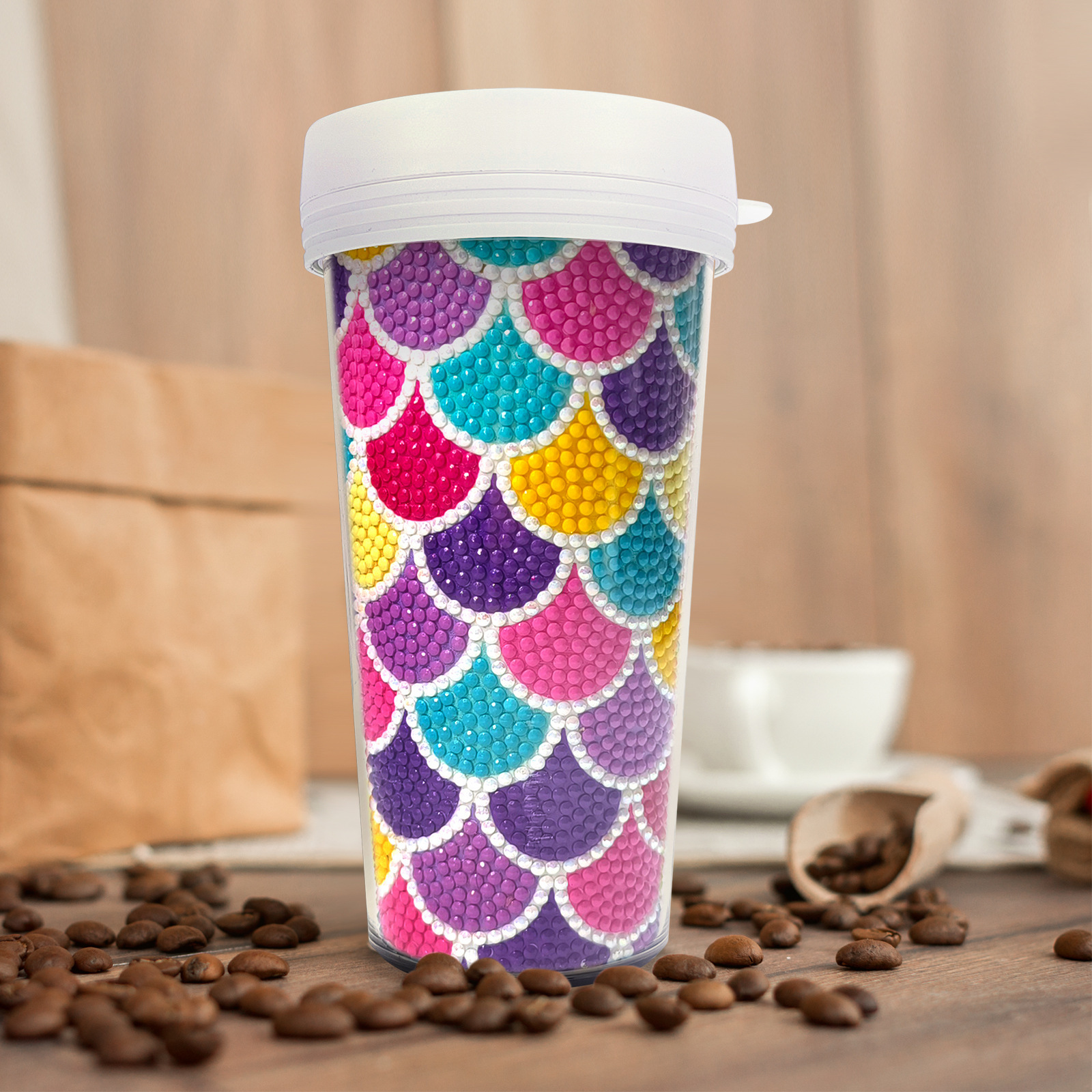 Customized diamond painting cup, Amazon cross-border handmade gift, drinkable water cup, brick and stone painting cup