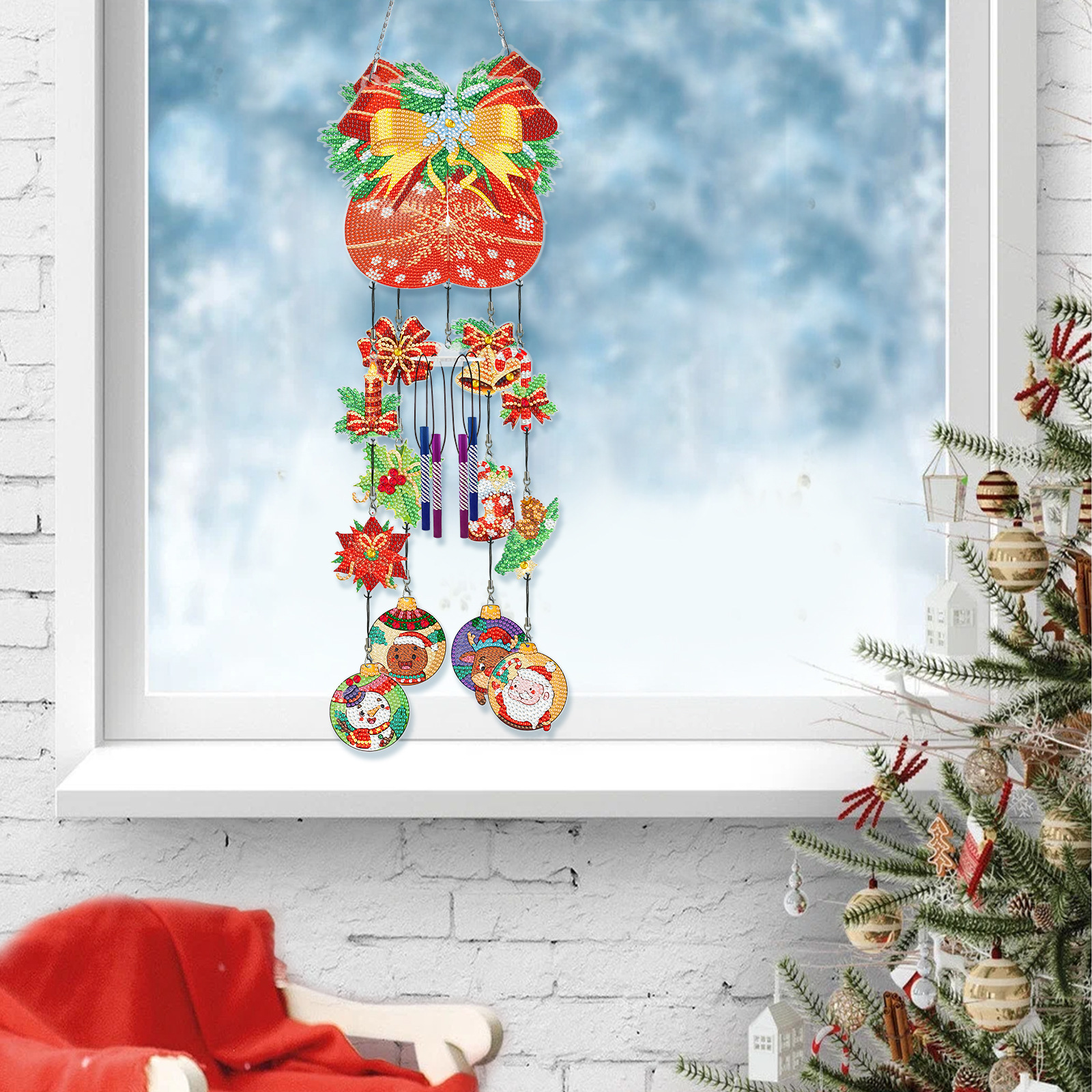New DIY Christmas Wind Chime 3D 3D Pendant Diamond Dot Diamond Painting Cross border Innovation Diamond Paste Painting