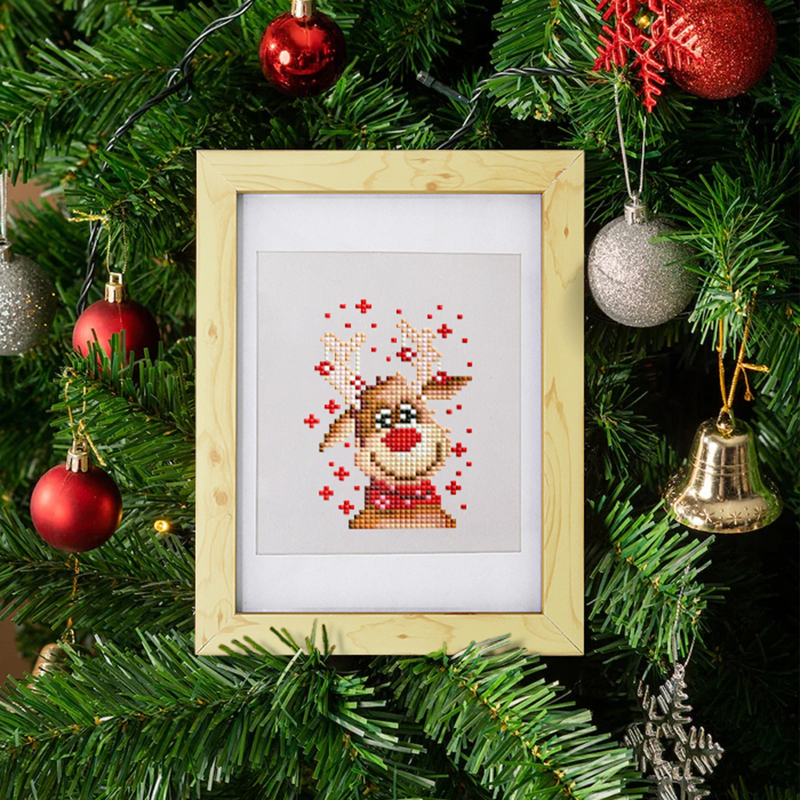 Frameless, mini diamond painting, Christmas creative mini diamond painting on the entrance flower house desktop, creative simple pattern diamond painting, 12 pcs, 5.9 X7 inches.