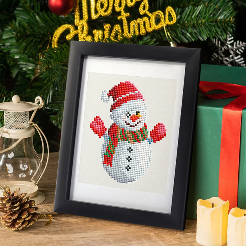 Frameless, mini diamond painting, Christmas creative mini diamond painting on the entrance flower house desktop, creative simple pattern diamond painting, 12 pcs, 5.9 X7 inches.