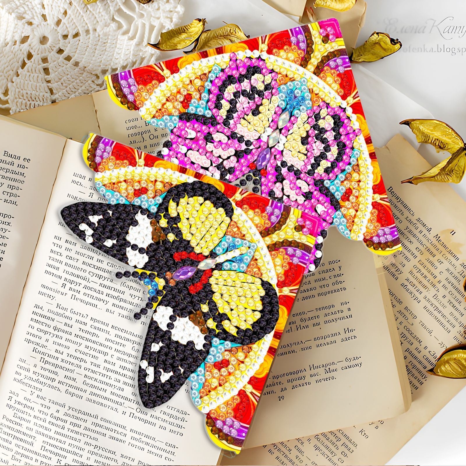 New Diamond Drawing Bag Corner Bookmark Creative DIY Dot Diamond PET Laser Cartoon Decoration Handmade Drawing Wholesale