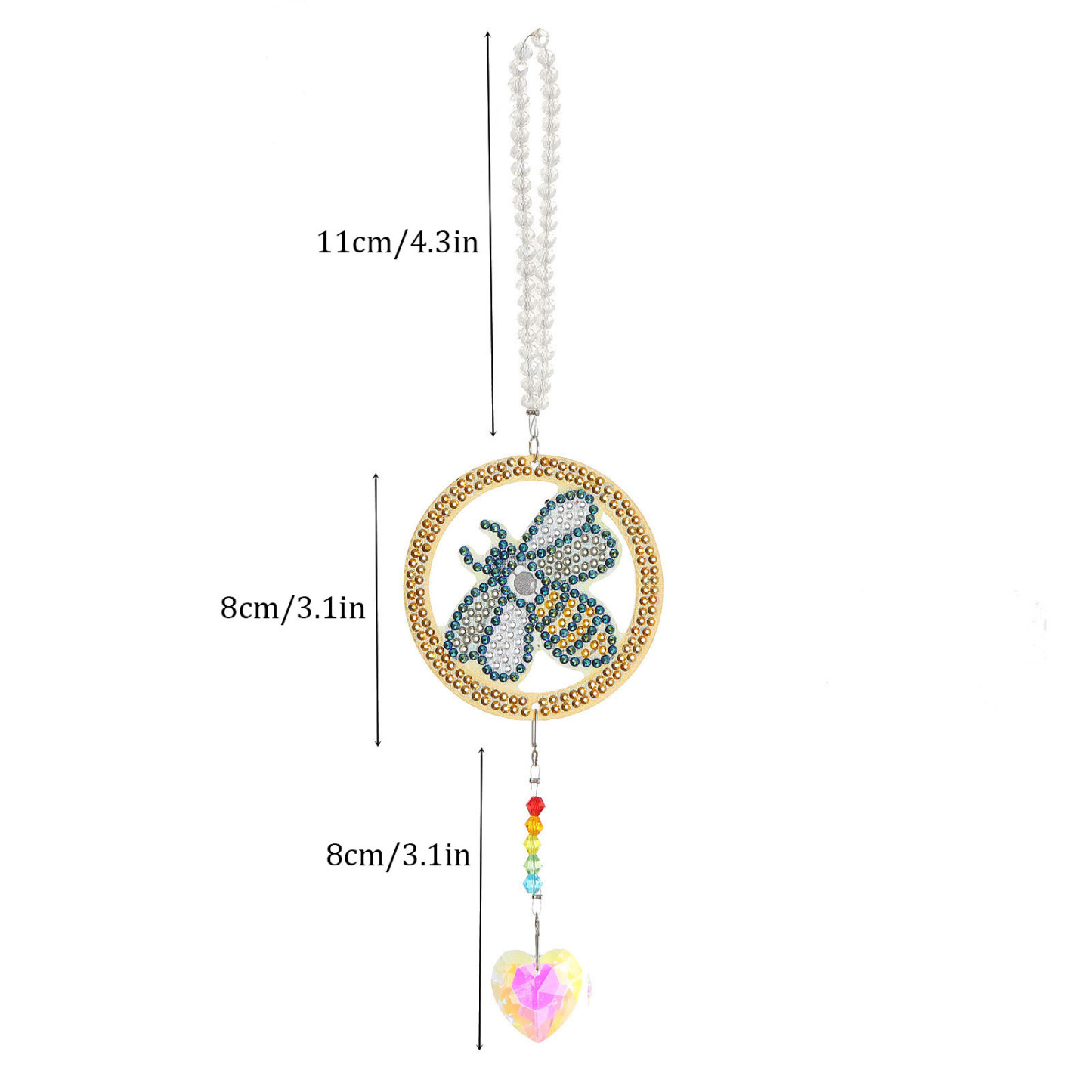 Cross Mirror 1 Diamond Painting Capture Landscape Bee Pattern DIY Pendant, Acrylic Double sided Diamond Painting Set