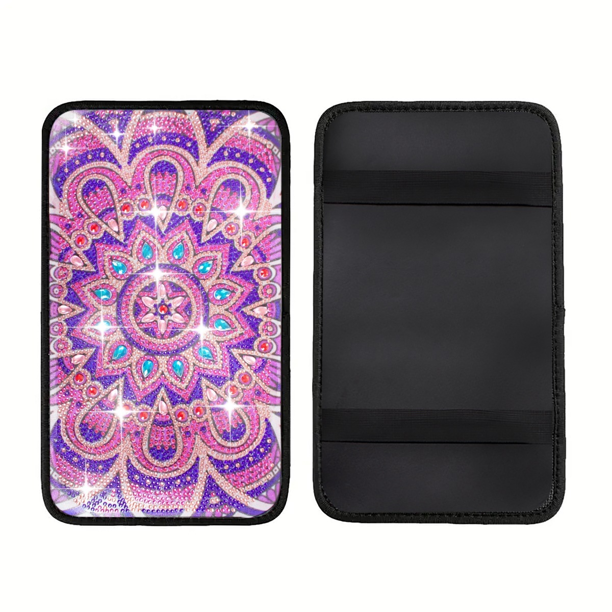 1 unique artificial diamond painted car cushion DIY crystal super diamond painted, suitable for car interior decoration pad