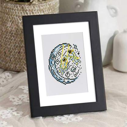 Frameless, mini diamond painting, space creative mini diamond painting on the entrance flower house desktop, creative simple pattern diamond painting, 12 pcs, 5.9 X7 inches.