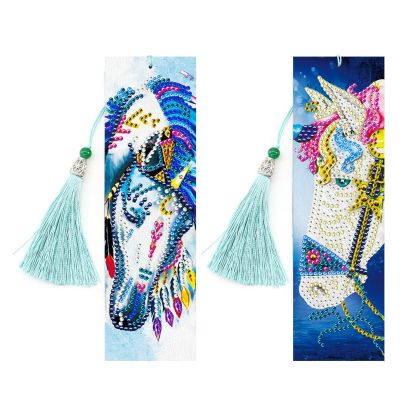 New Diamond Painting Bookmark 5d Cross border DIY Bright Diamond Alien Diamond Bookmark with Pendant Foreign Trade Set Wholesale