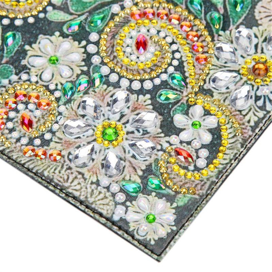 Amazon Creative Cross Mirror New Dot Paste Diamond DIY Craft Diamond Painting Travel Passport Notebook Flower Pattern