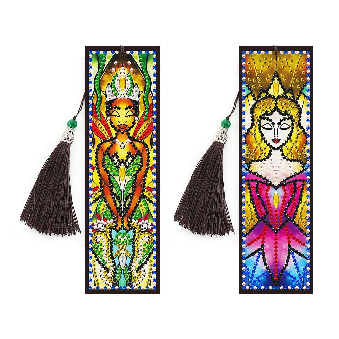 New Diamond Painting Bookmark 5d Cross border DIY Bright Diamond Alien Diamond Bookmark with Pendant Foreign Trade Set Wholesale
