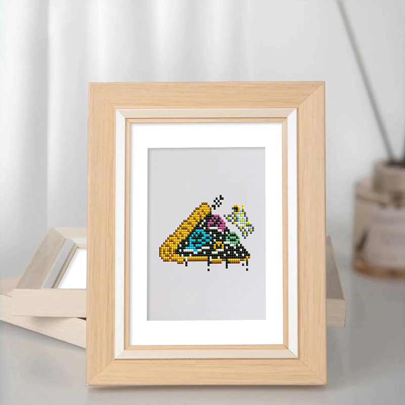 Frameless, mini diamond painting, space creative mini diamond painting on the entrance flower house desktop, creative simple pattern diamond painting, 12 pcs, 5.9 X7 inches.