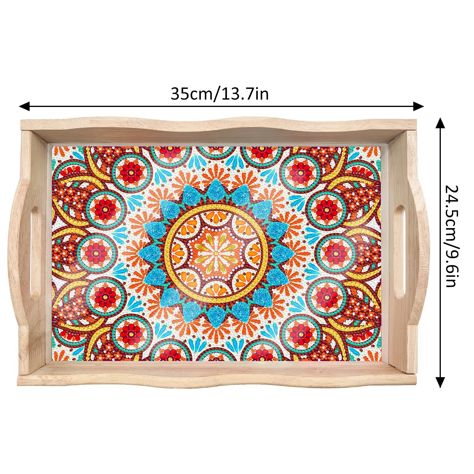 DIY Diamond Drawing Dot Diamond Plate, Large Dessert Tray, Mandala Cross border Popular Product, Embroidered with Diamonds
