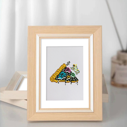 Frameless, mini diamond painting, space creative mini diamond painting on the entrance flower house desktop, creative simple pattern diamond painting, 12 pcs, 5.9 X7 inches.