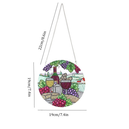 Cross mirror e-commerce Christmas wine glass pattern, DIY diamond drawing door number single-sided acrylic material handicraft