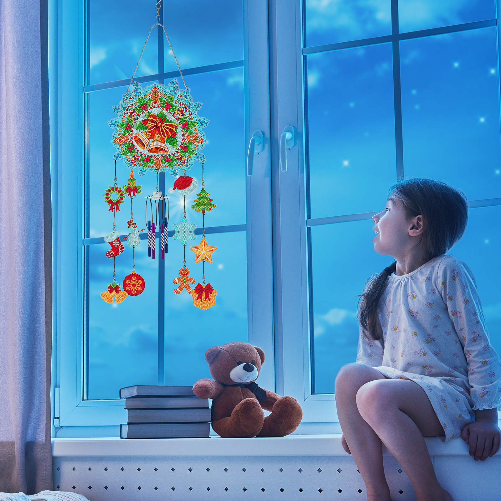 DIY Diamond Painting Christmas New Wind Chime 3D Pendant Bell Pendant Living Room Decoration Painting