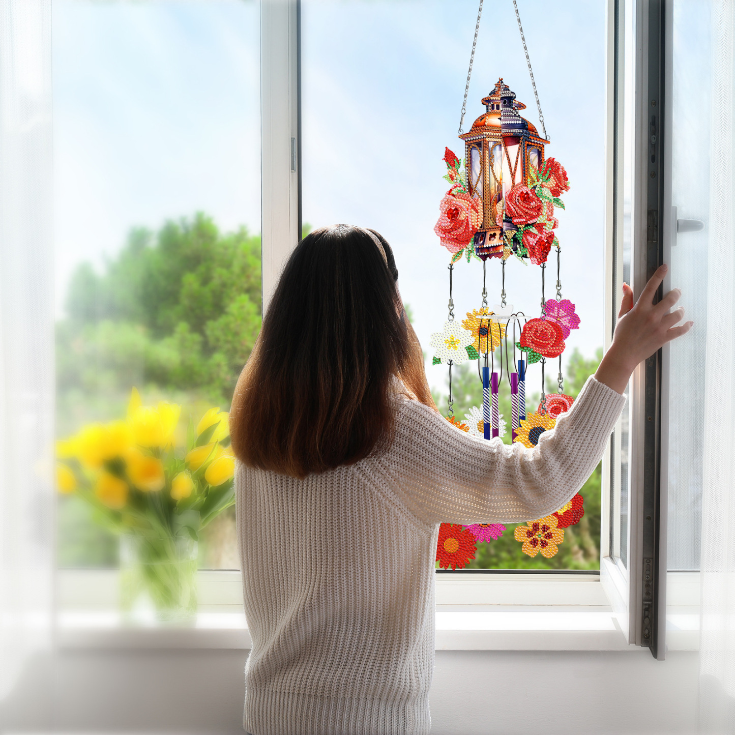 DIY Diamond Wind Chime Pendant, Diamond Painting Art and Creativity, Three Dimensional Diamond Sticker Embroidery, Double sided Dot Diamond
