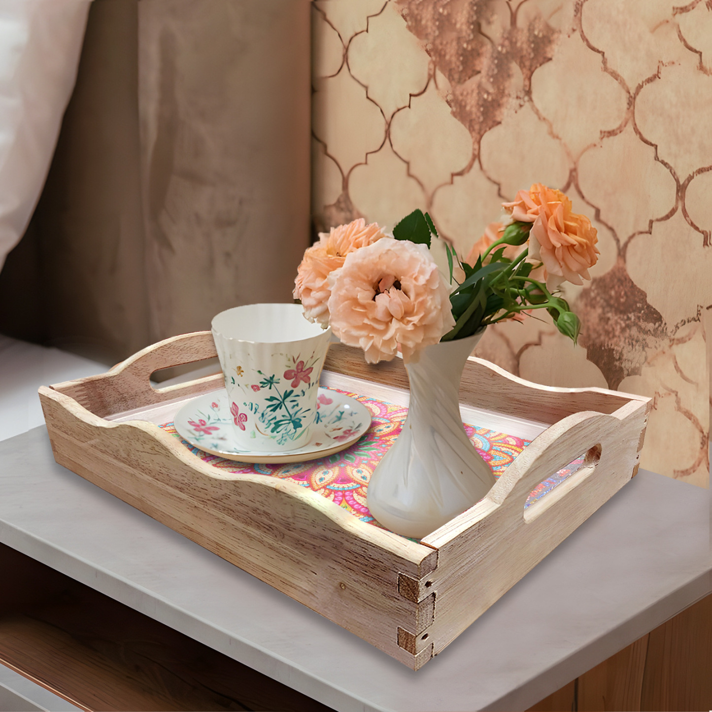 Diamond painting DIY dot diamond tray new Mandala large dining plate cross-border supply hot selling wholesale