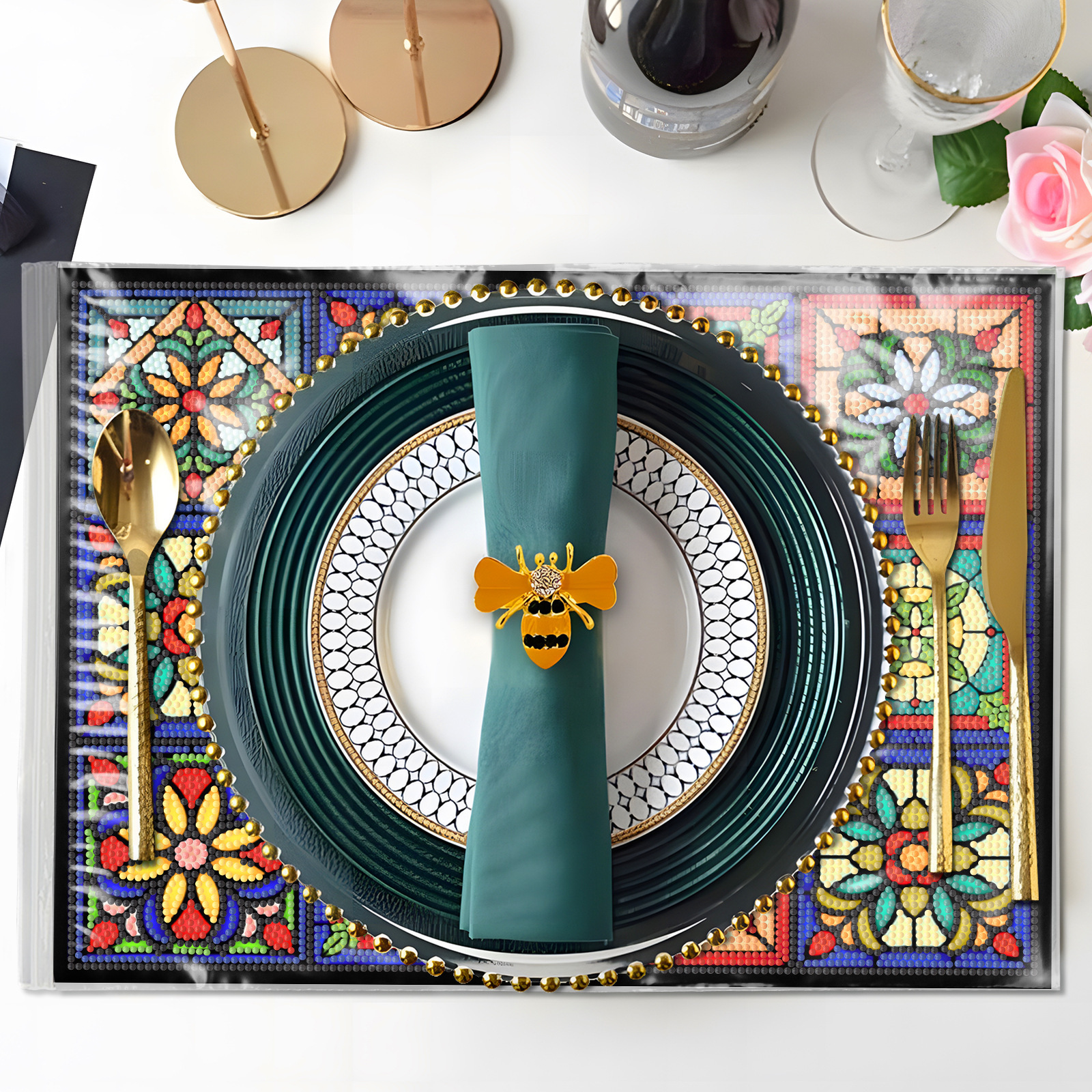 DIY Diamond Painting Meal Mat New PP Bag Dustproof Meal Mat Soft Leather PP Bag Living Room Decoration Painting