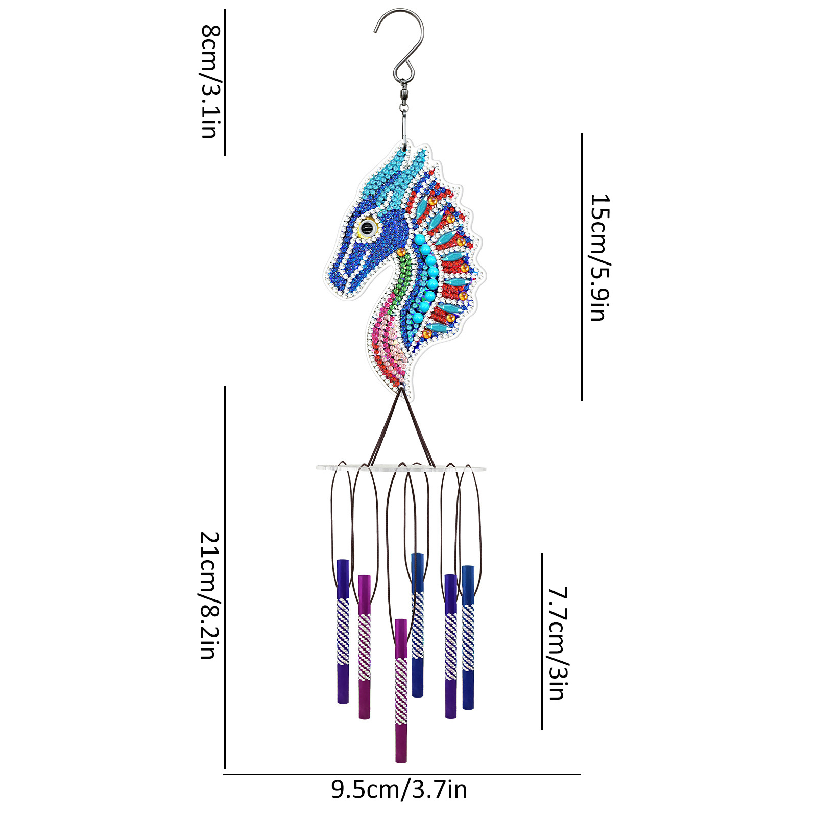Customized diamond painting wind chime manufacturer direct sales entrance decoration diamond stickers butterfly hummingbird handmade DIY kit