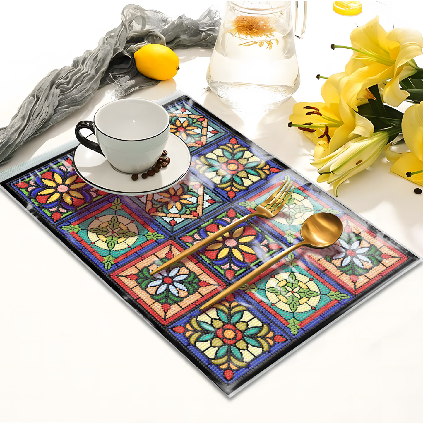 DIY Diamond Painting Meal Mat New PP Bag Dustproof Meal Mat Soft Leather PP Bag Living Room Decoration Painting