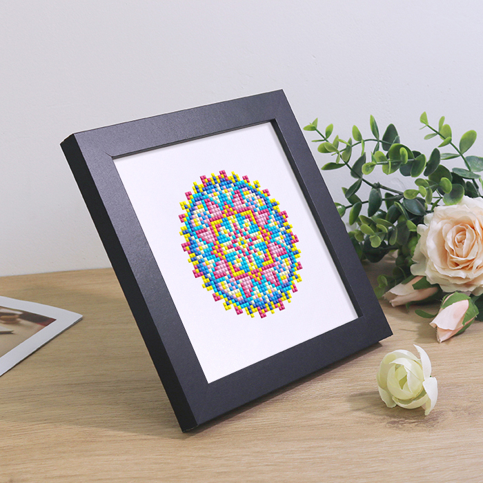 Frameless, mini diamond painting, Mandala creative mini diamond painting on the entrance flower house desktop, creative simple pattern diamond painting, 12pcs, 5.9 X5.9 inches.