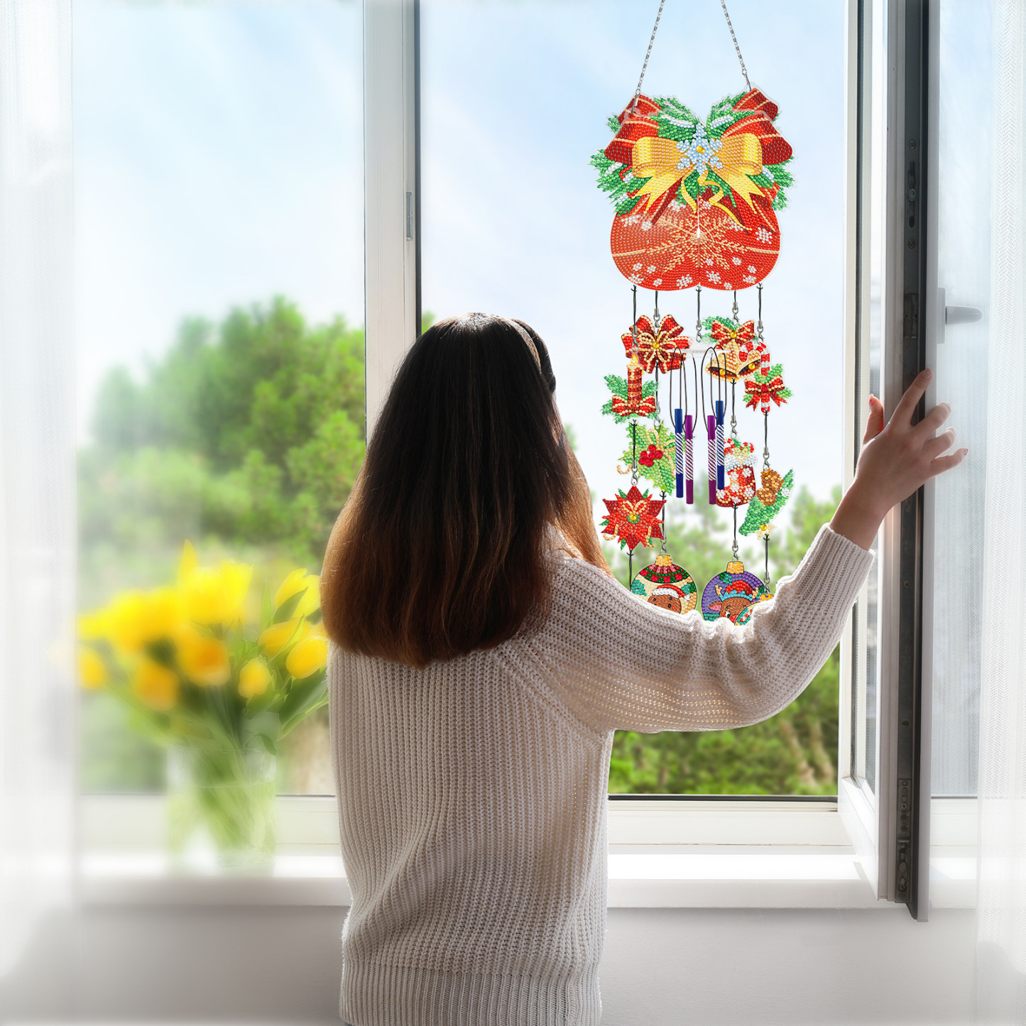 New DIY Christmas Wind Chime 3D 3D Pendant Diamond Dot Diamond Painting Cross border Innovation Diamond Paste Painting