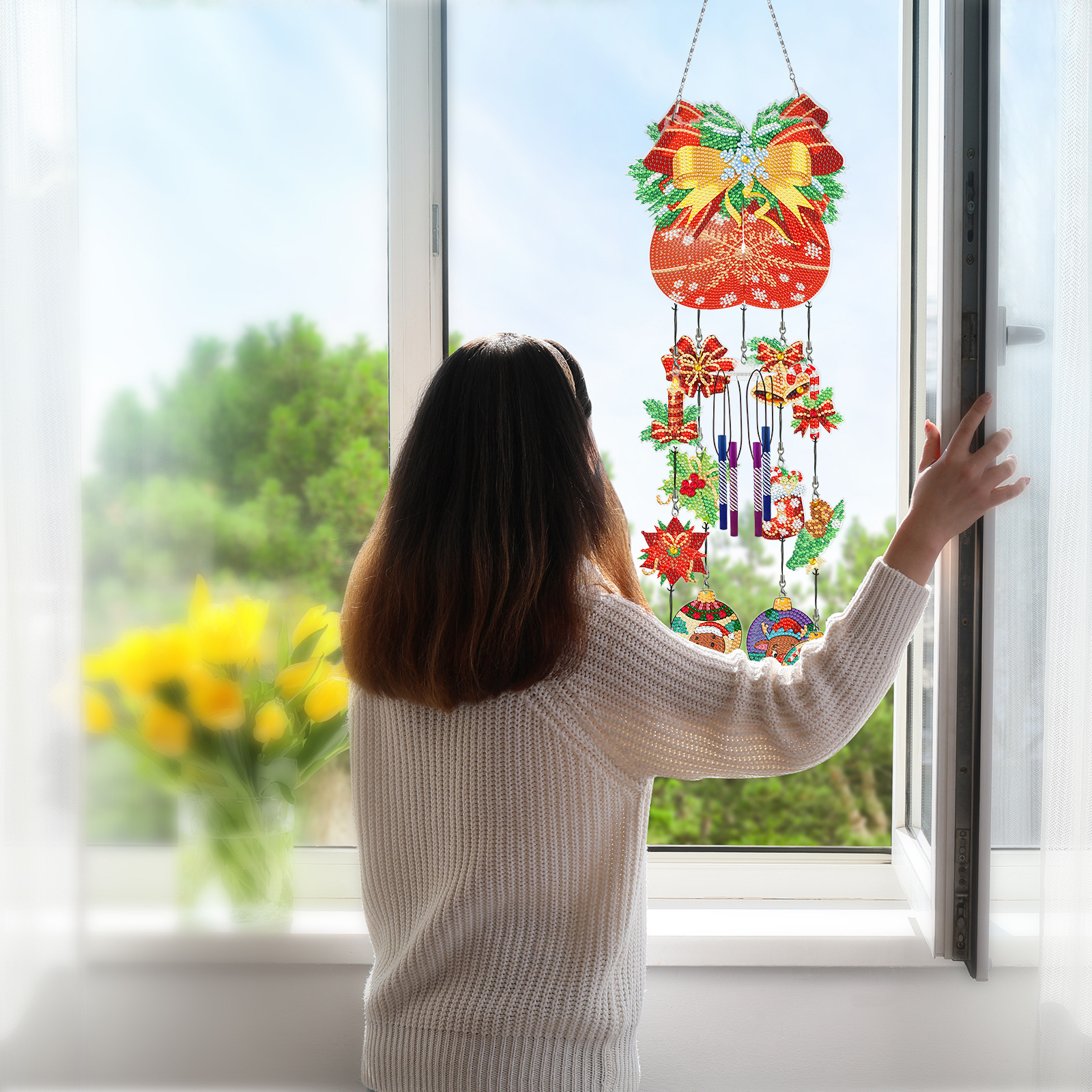 New DIY Christmas Wind Chime 3D 3D Pendant Diamond Dot Diamond Painting Cross border Innovation Diamond Paste Painting