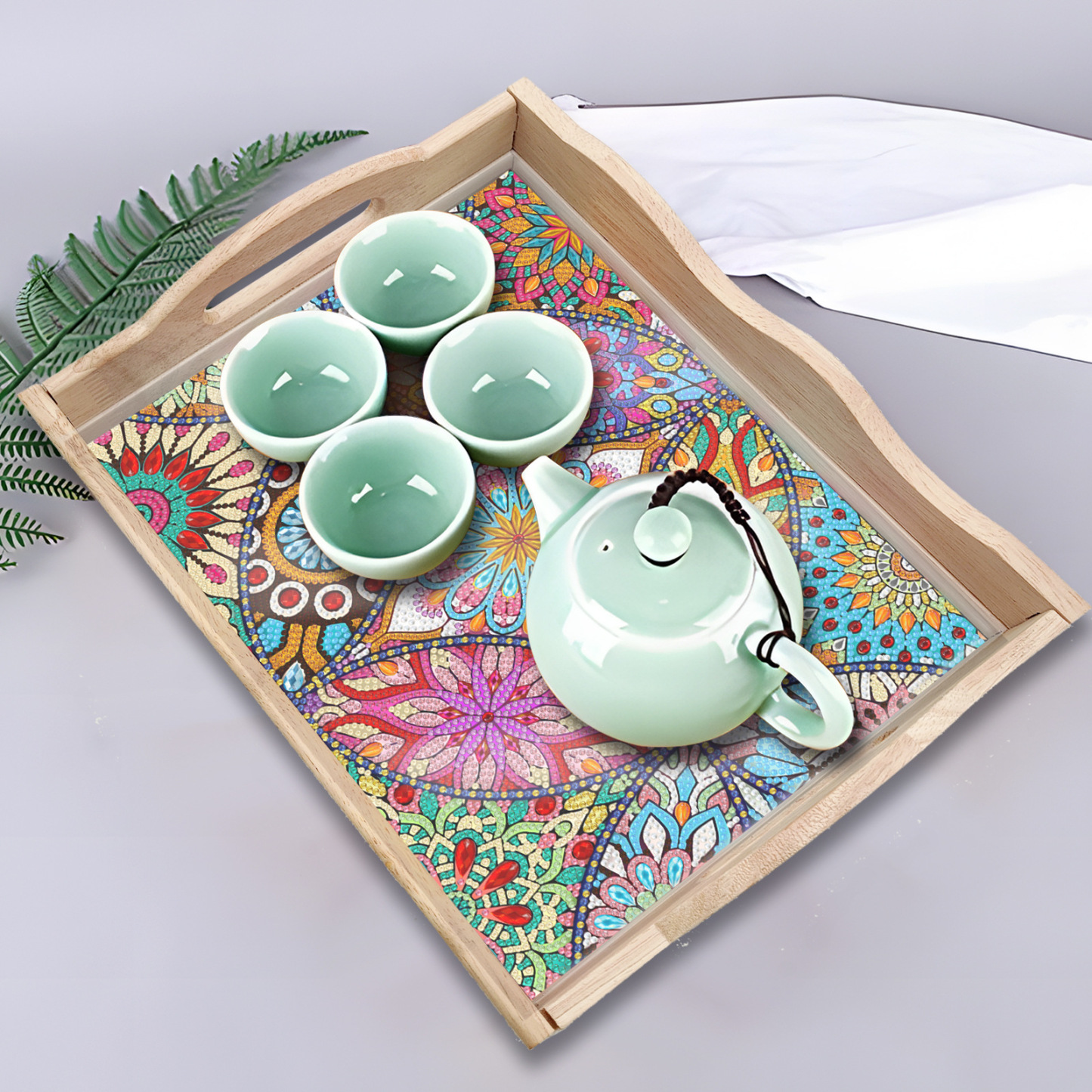 Diamond Painting DIY Dot Diamond Large Plate Mandala Handmade Diamond Paste Tray Cross Embroidery New Decorative Painting