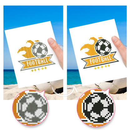 Frameless, mini diamond painting, football creative mini diamond painting on the entrance flower house desktop, creative simple pattern diamond painting, 12 pcs, 5.9 X7 inches.