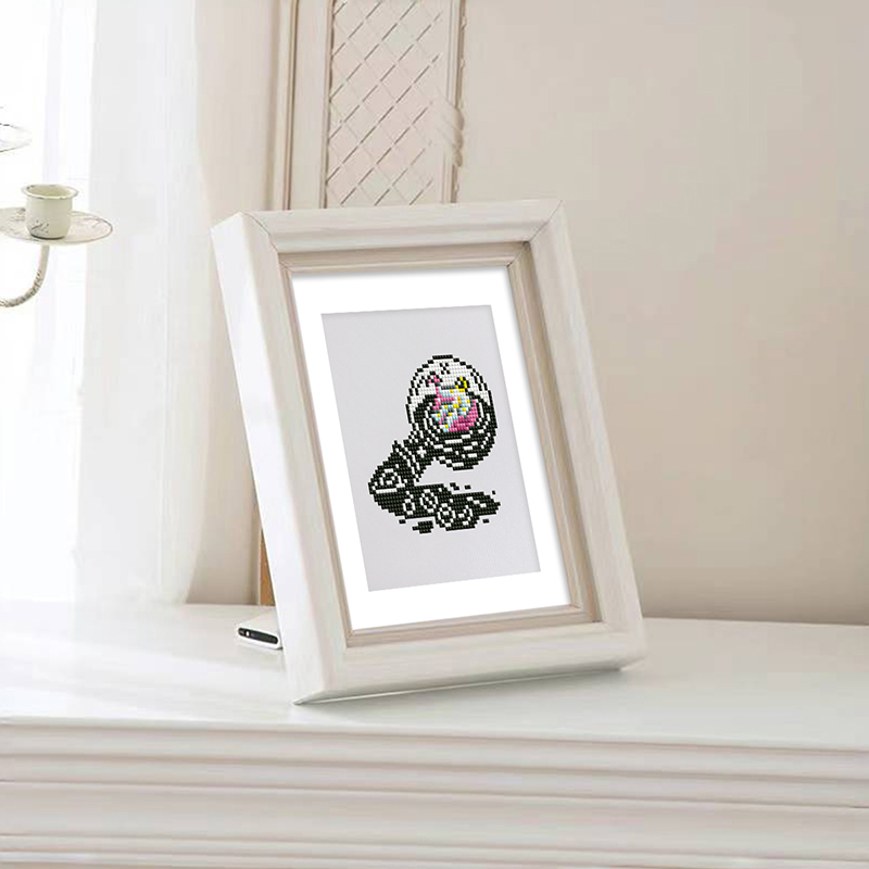 Frameless, mini diamond painting, space creative mini diamond painting on the entrance flower house desktop, creative simple pattern diamond painting, 12 pcs, 5.9 X7 inches.
