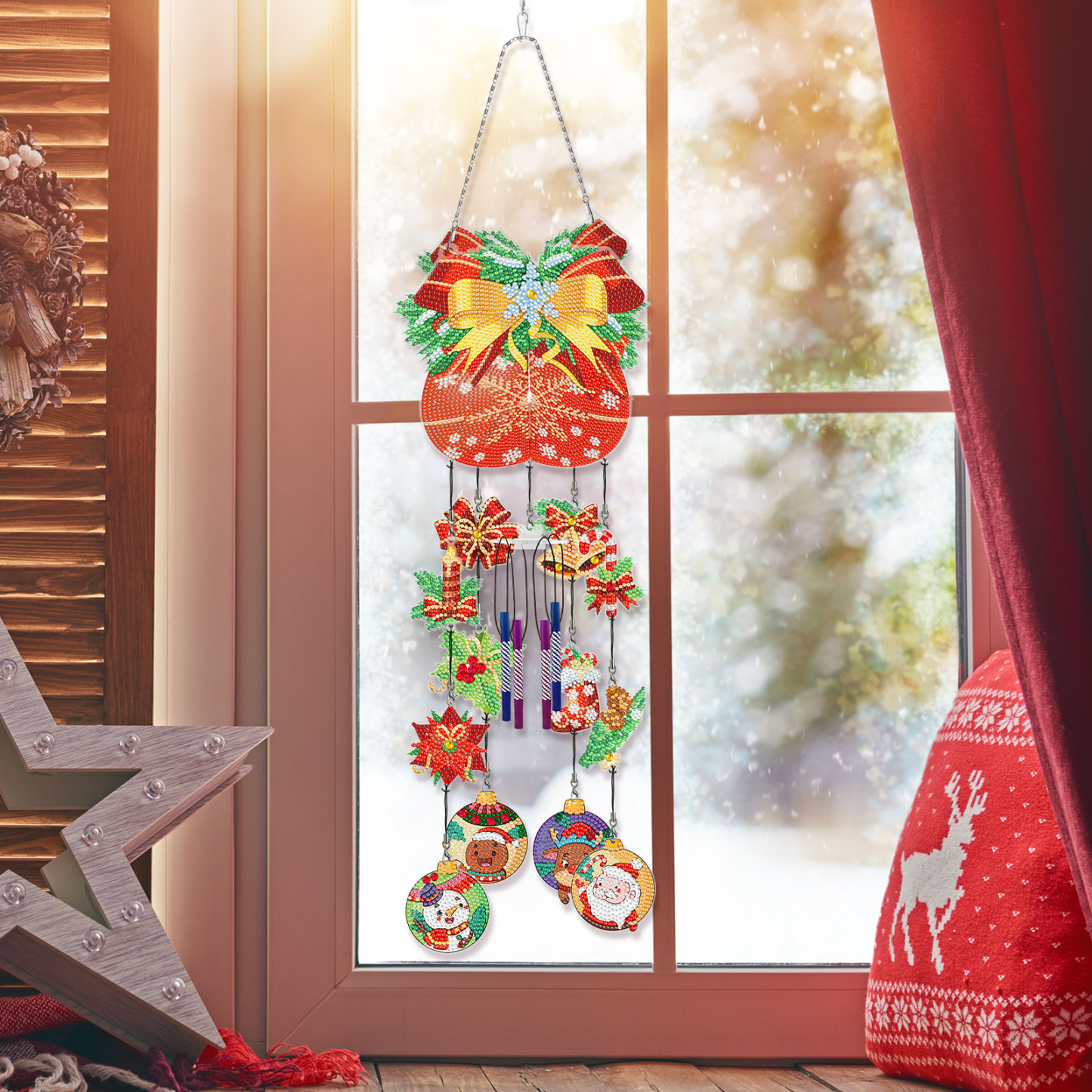 New DIY Christmas Wind Chime 3D 3D Pendant Diamond Dot Diamond Painting Cross border Innovation Diamond Paste Painting