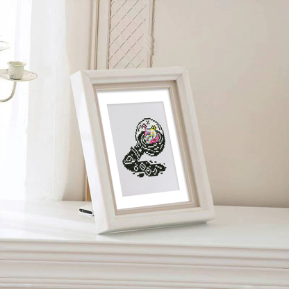 Frameless, mini diamond painting, space creative mini diamond painting on the entrance flower house desktop, creative simple pattern diamond painting, 12 pcs, 5.9 X7 inches.