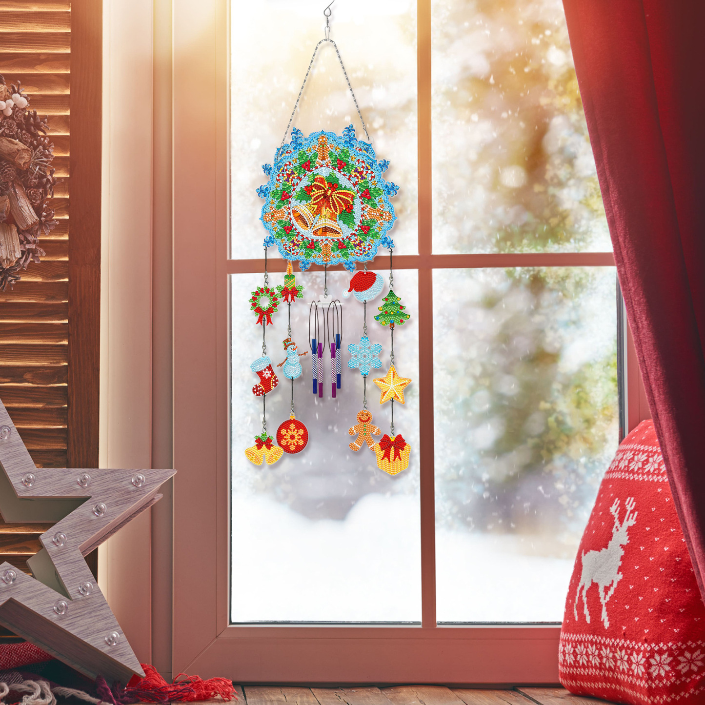 DIY Diamond Painting Christmas New Wind Chime 3D Pendant Bell Pendant Living Room Decoration Painting