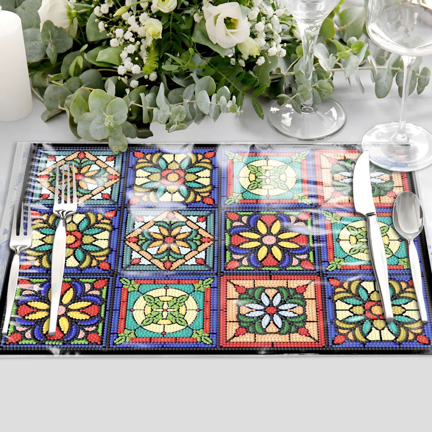 DIY Diamond Painting Meal Mat New PP Bag Dustproof Meal Mat Soft Leather PP Bag Living Room Decoration Painting