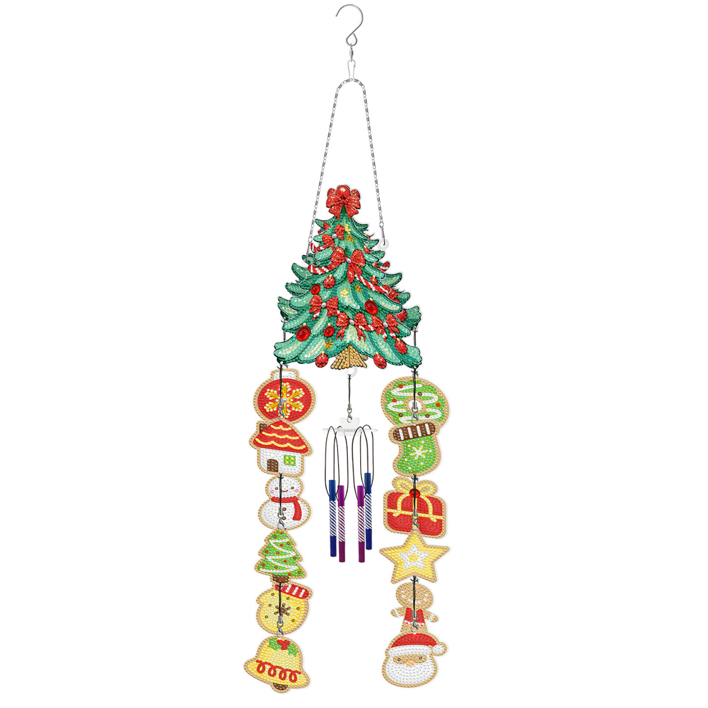 DIY Diamond Wind Chime Handmade Diamond Painting Christmas Tree New Creative Sticker Diamond Cross Embroidery Cross border New Product