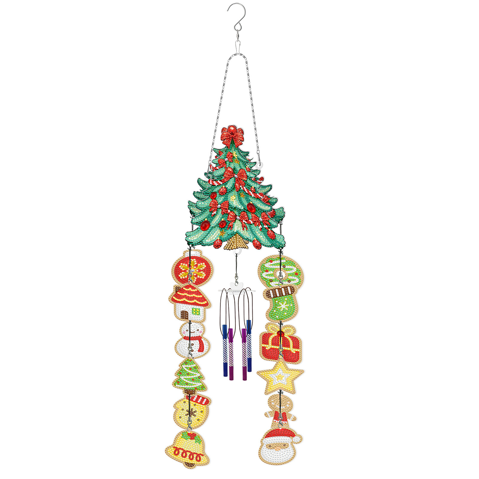 DIY Diamond Wind Chime Handmade Diamond Painting Christmas Tree New Creative Sticker Diamond Cross Embroidery Cross border New Product