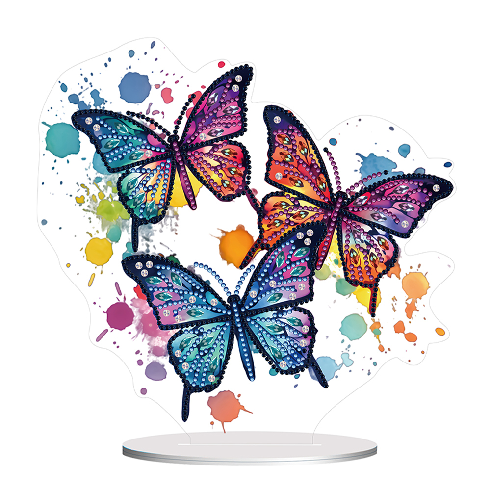5D DIY Special Shape Diamond Painting Acrylic Desk Ornament Butterfly Decor Kit