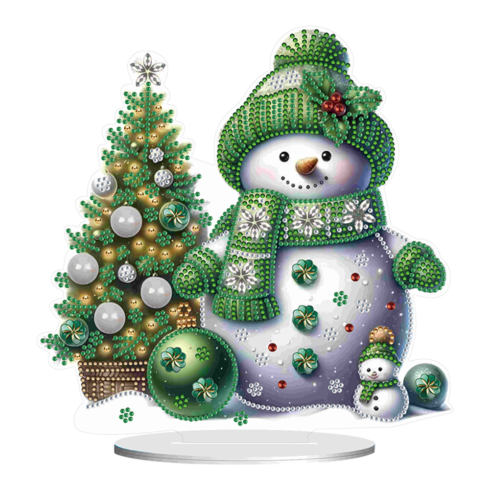 DIY Acrylic Winter Snowman Diamond Painting Desktop Decor Kit