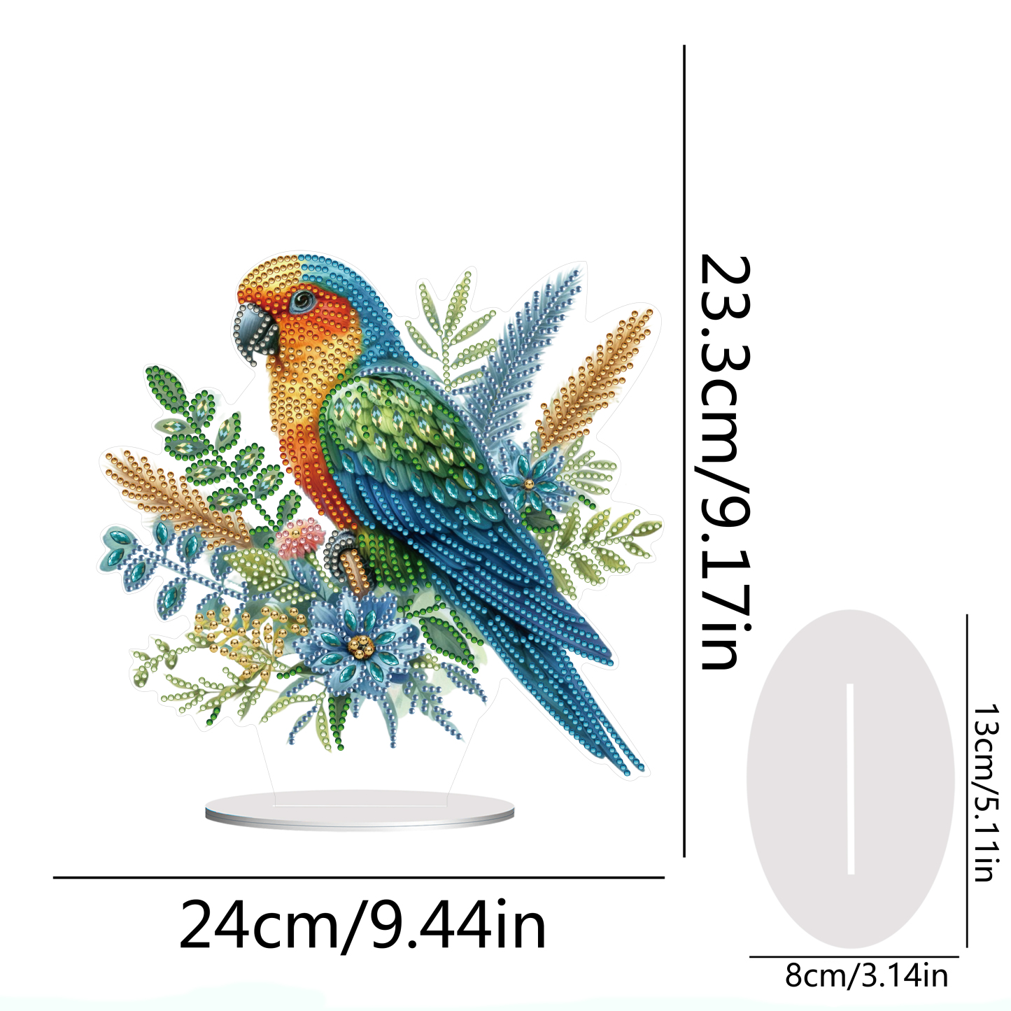 5D DIY Special Shape Diamond Painting Desk Ornament Parrot Decor Kit