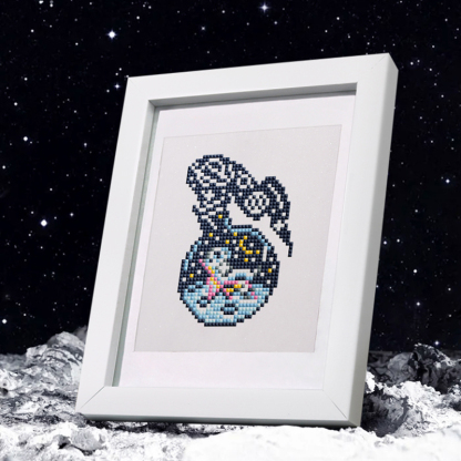 Frameless, mini diamond painting, space creative mini diamond painting on the entrance flower house desktop, creative simple pattern diamond painting, 12 pcs, 5.9 X7 inches.